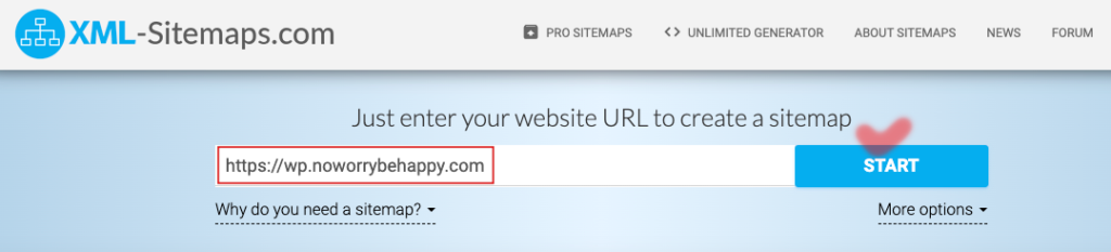 xml-sitemaps.com 사이트